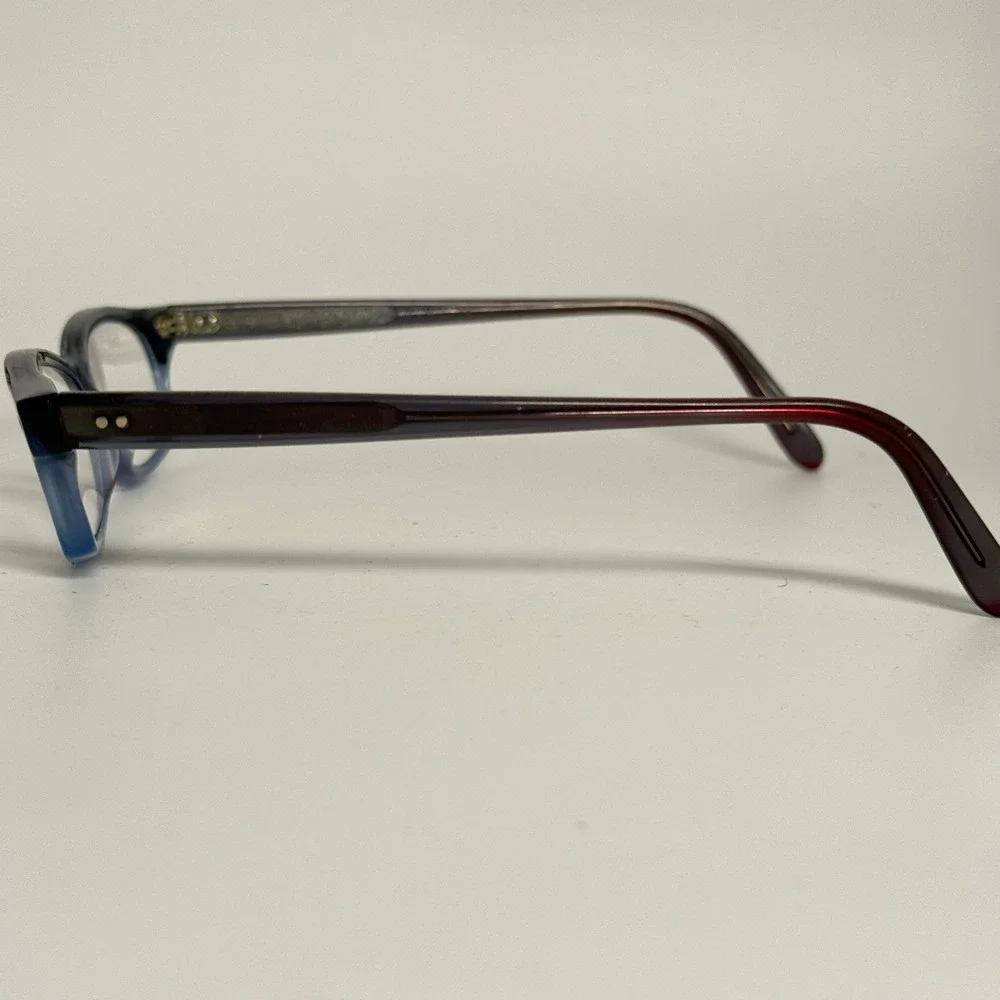 Lafont Paris Eyeglasses Womens Blue Purple Ombre Rectangle Frames Made in France